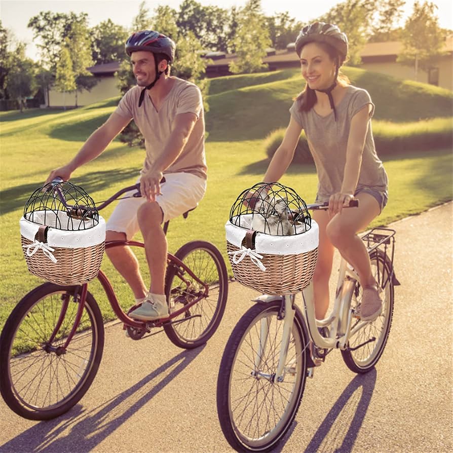 Amazon.co.jp: ペット用自転車用キャリー 自転車かご 手織り